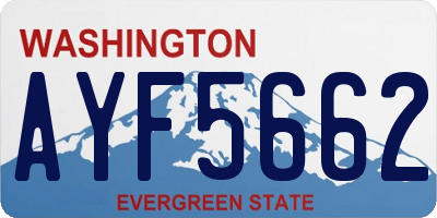 WA license plate AYF5662