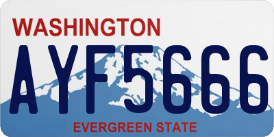 WA license plate AYF5666