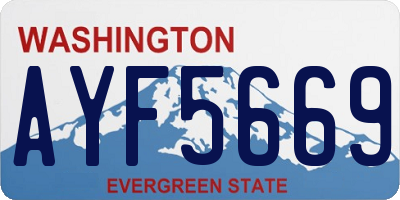 WA license plate AYF5669