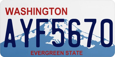 WA license plate AYF5670