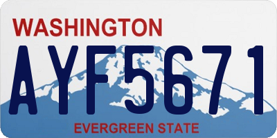 WA license plate AYF5671