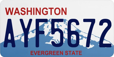 WA license plate AYF5672