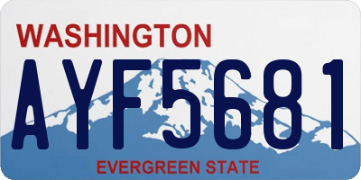 WA license plate AYF5681