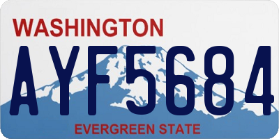 WA license plate AYF5684