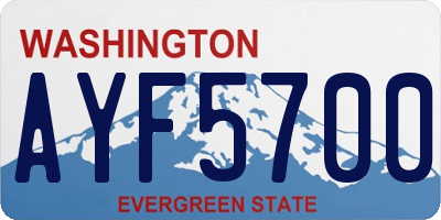 WA license plate AYF5700