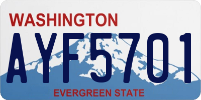 WA license plate AYF5701
