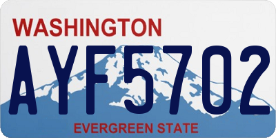WA license plate AYF5702