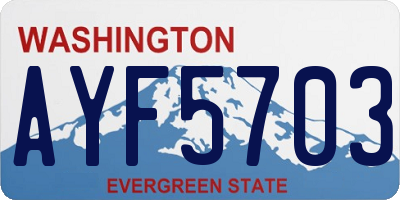 WA license plate AYF5703