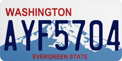 WA license plate AYF5704