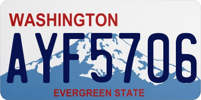 WA license plate AYF5706