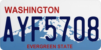 WA license plate AYF5708