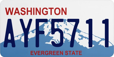 WA license plate AYF5711