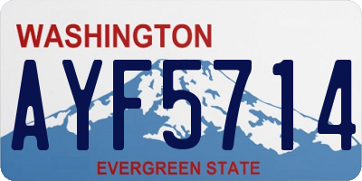 WA license plate AYF5714