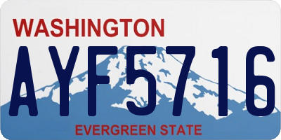 WA license plate AYF5716