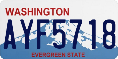 WA license plate AYF5718