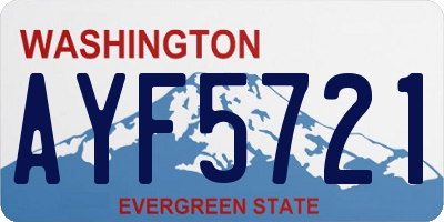WA license plate AYF5721