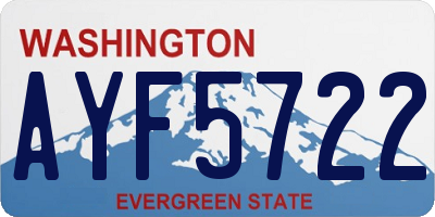 WA license plate AYF5722
