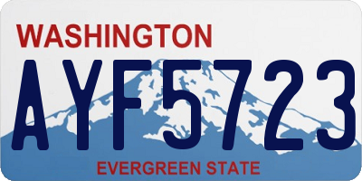 WA license plate AYF5723