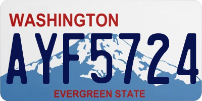 WA license plate AYF5724