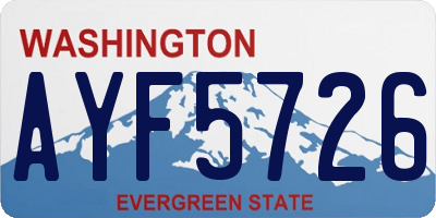 WA license plate AYF5726