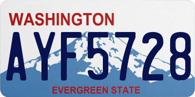 WA license plate AYF5728