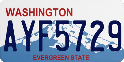 WA license plate AYF5729
