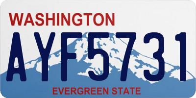 WA license plate AYF5731