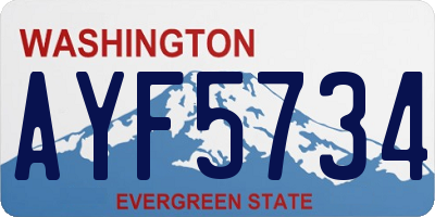 WA license plate AYF5734