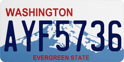 WA license plate AYF5736