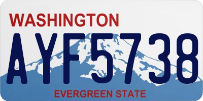 WA license plate AYF5738