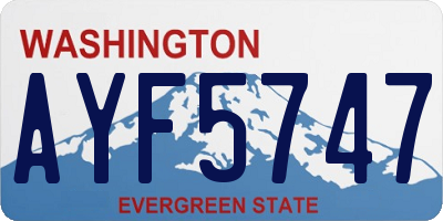 WA license plate AYF5747