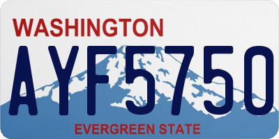 WA license plate AYF5750