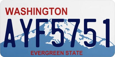 WA license plate AYF5751