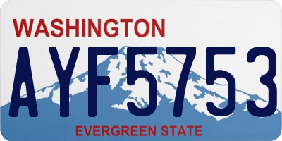 WA license plate AYF5753