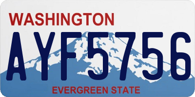 WA license plate AYF5756