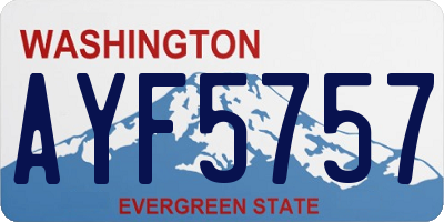 WA license plate AYF5757
