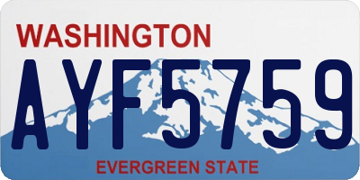 WA license plate AYF5759