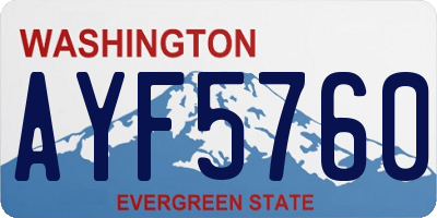 WA license plate AYF5760