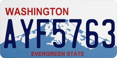WA license plate AYF5763