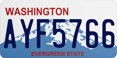WA license plate AYF5766