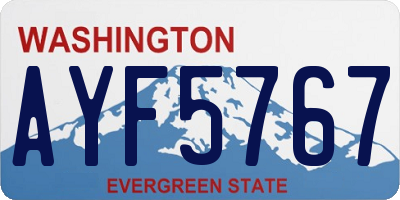 WA license plate AYF5767