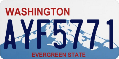 WA license plate AYF5771