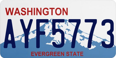 WA license plate AYF5773