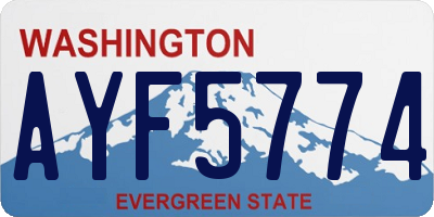 WA license plate AYF5774