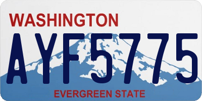 WA license plate AYF5775