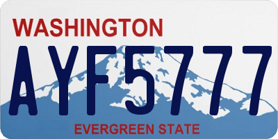 WA license plate AYF5777