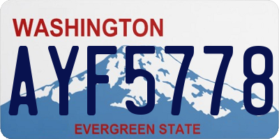 WA license plate AYF5778