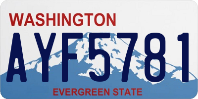 WA license plate AYF5781