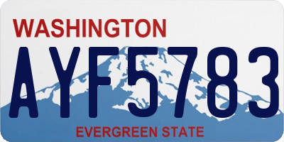 WA license plate AYF5783