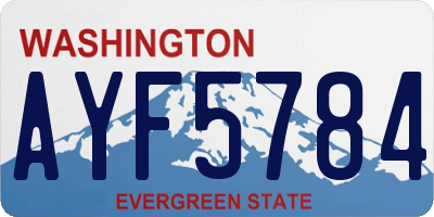 WA license plate AYF5784